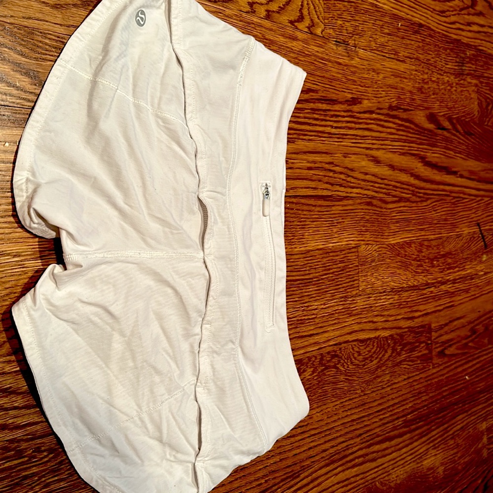White Lululemon shorts